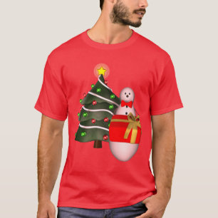 T-shirt Christmas Tree Snowman Holiday Cute