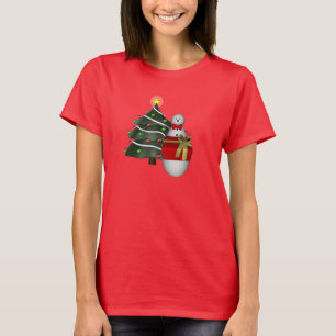T-shirt Christmas Tree Snowman Holiday Cute