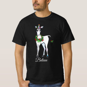 T-shirt Christmas Unicorn, croyez