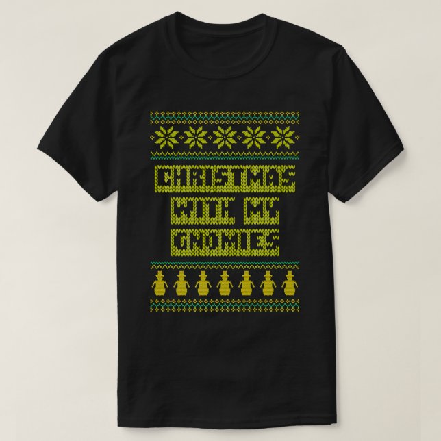 T-shirt Christmas With My Gnomies Xmas Friends Christmas E (Design devant)