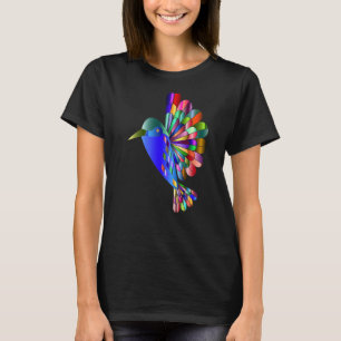T-shirt Chromatique Abstrait Colibri Aquarelle Oiseau Art