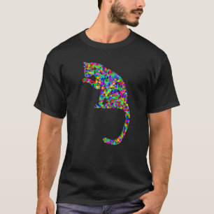 T-shirt Chromatique Chat Abstrait Aquarelle Chats Art Kitt