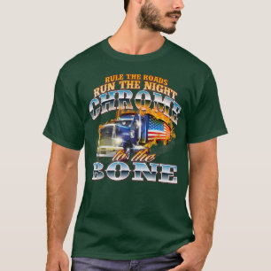 T-shirt Chrome À La BoneSemi Truck Conducteur Camion Camio