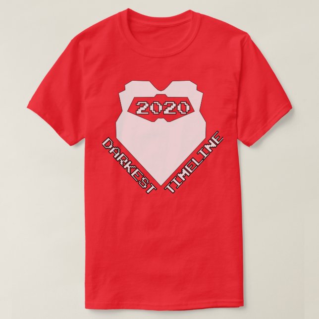 T-shirt Chronologie la plus sombre 2020 barbe mal blanc ré (Design devant)