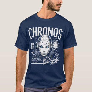 T-shirt Chronos 3025 : Design Futuriste IA Cyberpunk Hérit
