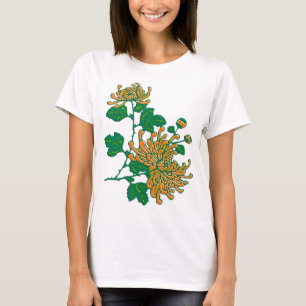 T-shirt Chrysanthèmes d'araignée chinois - orange clair