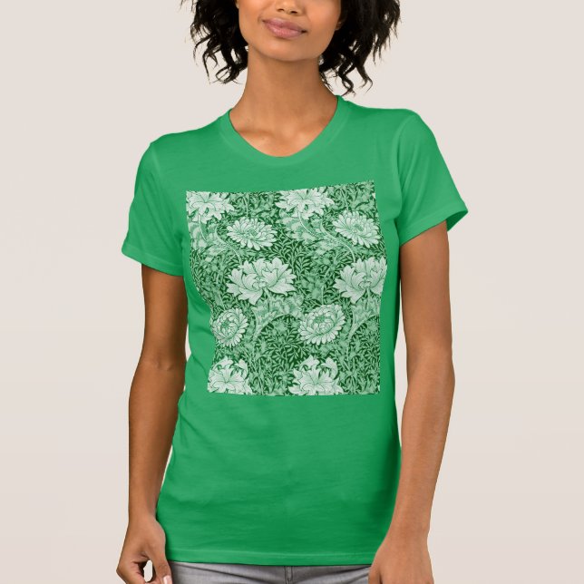 T-shirt Chrysanthemum Green, William Morris (Devant)