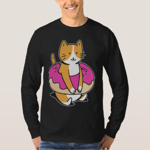 T-shirt Chubby Chat Donut Doux Pâtisserie Piscine Flotte S