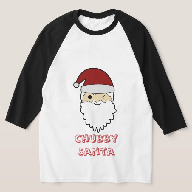 T-shirt Chubby Cute Santa Face – Adorable Christmas Tee (Poser)