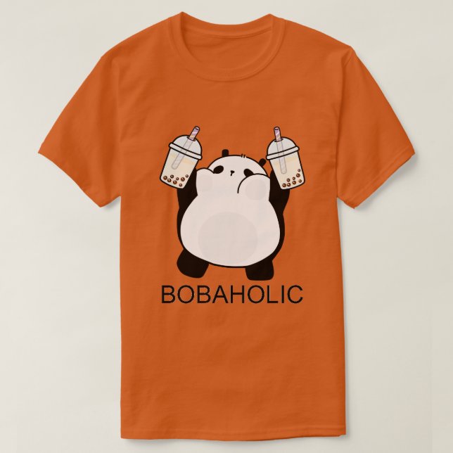 T-shirt Chubby Little Bobaholic Panda aime Boba (Design devant)