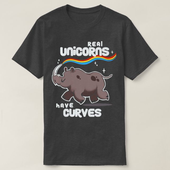 T-shirt Chubby Real Unicorns Funny Inspiration Cut (Design devant)