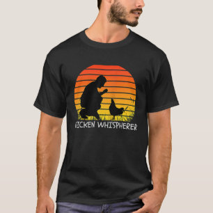 T-shirt Chuchoteur de poulets avec Chic rétro de cour arri