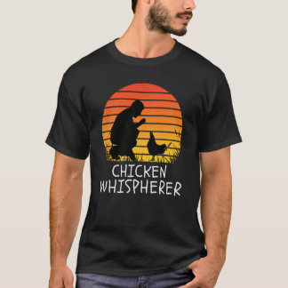T-shirt Chuchoteur de poulets avec poulet de jardin rétro