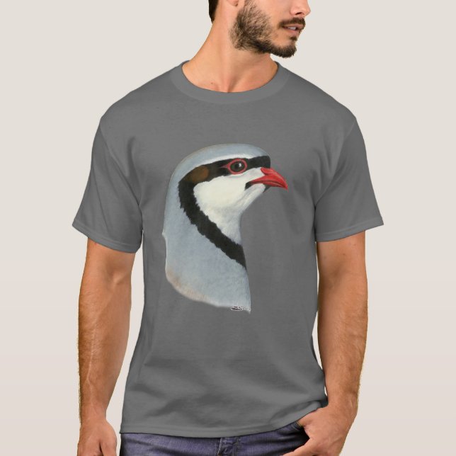 T-shirt Chukar :  Tête de perdrix (Devant)