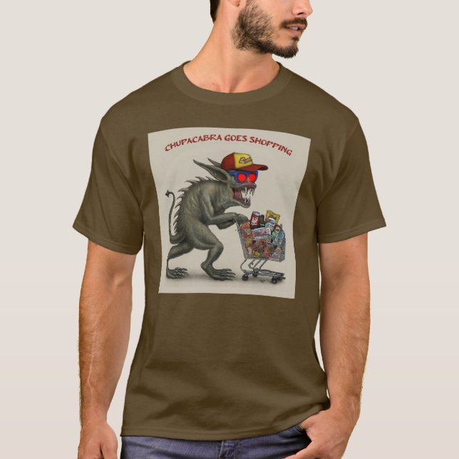 T-shirt Chupacabra fait ses courses (Devant)