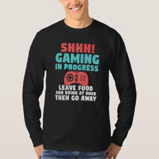 T-shirt Chut Jeux En Cours Laisser Nourriture Et Boisson À