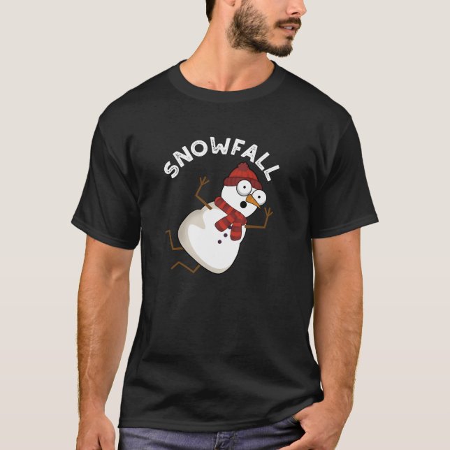 T-shirt Chute de neige amusante Plume de neige foncé BG (Devant)