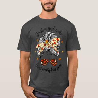 T-shirt Chute Messy Cheveux Bun Juste Une Fille Qui Aime C