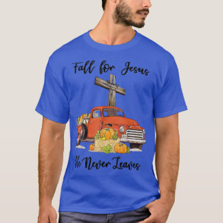 T-shirt Chute pour Jésus Il Jamais Citrouille Feuille Cami