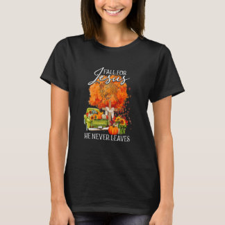 T-shirt Chute Pour Jésus Il N'Est Jamais Feuille Chute Aut
