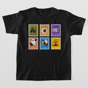 T-shirt Chute vintage Halloween esthétique timbres-poste
