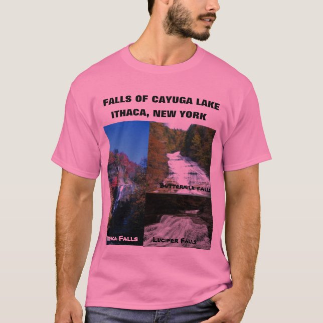 T-shirt CHUTES de pièce en t de LAC de CAYUGA (Devant)