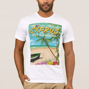 T-shirt Chypre affiche vintage de voyage de plage