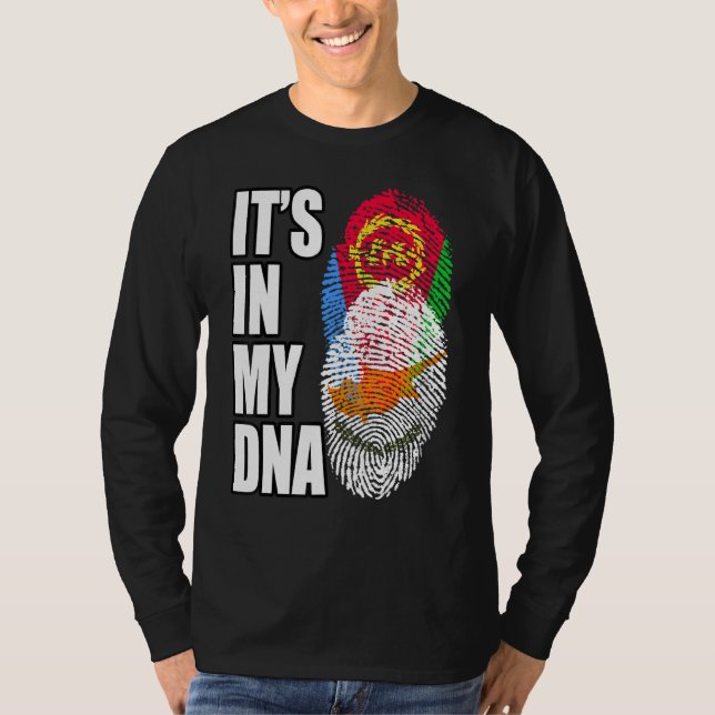 T-shirt Chypre Et L'Érythrée Mélangent Le Patrimoine Du Dr (Devant)