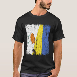 T-shirt Chypre Ukraine Demi-drapeau Chypriote ukrainien Pa