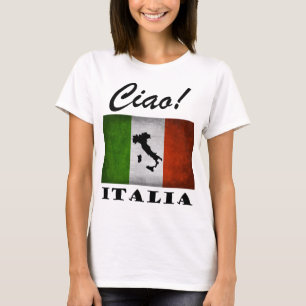 T-shirt Ciao ! Carte italienne de drapeau de l'Italie