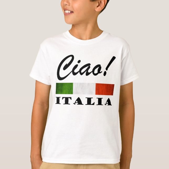 T-shirt Ciao ! Drapeau rouge blanc vert de l'Italie (Devant)