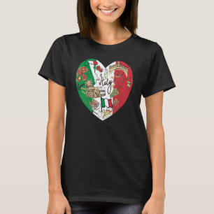 T-shirt Ciao Italie Cool Italie Drapeau Graphique Coeur mi