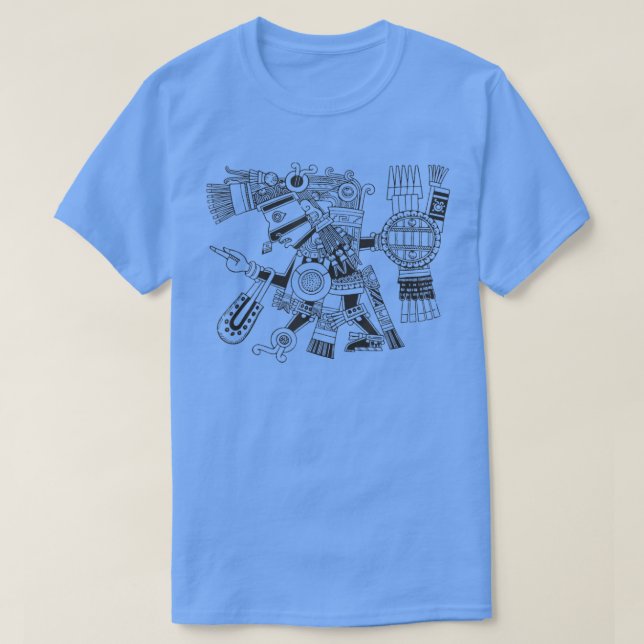 T-shirt Cible de la divinité Maya Guerrier Tezcatlipoca Az (Design devant)