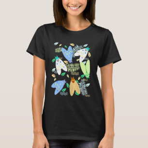 T-shirt Cicada Pastel Feuilles d'échauffement Brood Insect