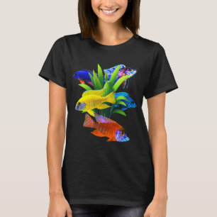 T-shirt Cichlidés africains Poisson Cichlidé Paon Eau Douc