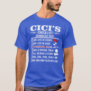 T-shirt Cici Grandma Checklist Grand-mère Mères Jeu