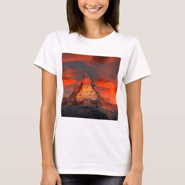 T-shirt Ciel de rouge de la Suisse Matterhorn Zermatt de (Devant)