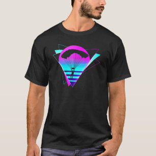 T-shirt Ciel drôle de vaporwave de parachutisme Parachute