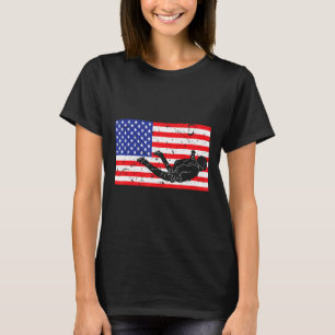 T-shirt Ciel en détresse Skydiving Usa Drapeau Américain V