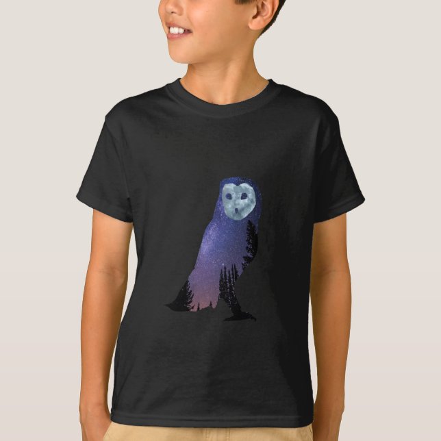 T-shirt Ciel nocturne de hibou (Devant)