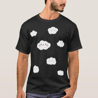 T-shirt Ciel nuageux Fluffy Souriant Nuages Graphiques