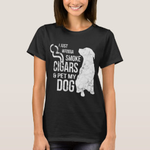 T-shirt Cigar et Amoureux de les chiens Cigars à fumer et