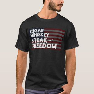 T-shirt Cigar Steaks Whiskey Liberty Cigars Whiske