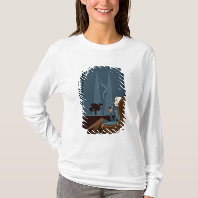 T-shirt Cigare de tabagisme de femme d'affaires (Devant)