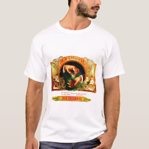 T-shirt Cigares vintages d'argent fumant l'art d'étiquett