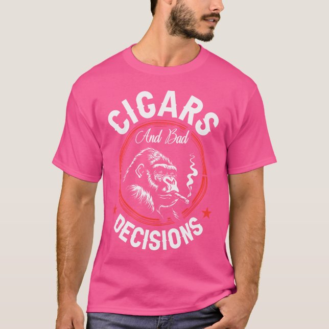 T-shirt Cigars And Bad Decisions Small Black (Devant)