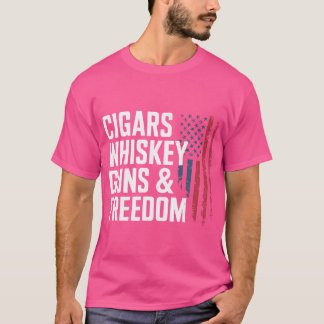 T-shirt Cigars Armes À Whiskey Et Liberté À Chemise Cigare