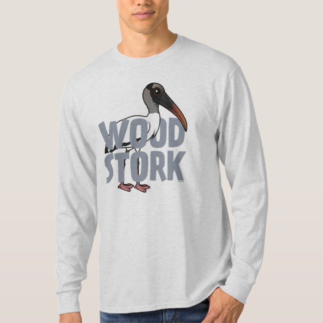 T-shirt Cigogne en bois enorme (Devant)