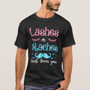 T-shirt Cils ou staches Tante t'aime révélation de sexe