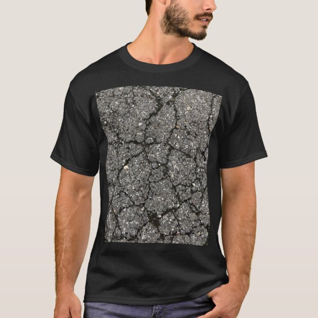 T-shirt Ciment de pavage de rue d'asphalte noir (Devant)